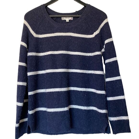 Navy Blue & White Stripped Sweater - Picture 1 of 6